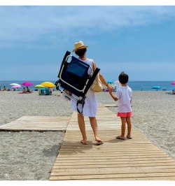 Silla Playa Tipo Mochila Con Bosillo Termico Muy Ligera Realizada En Nylon Alta Calidad y Aluminio