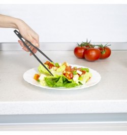 Pinzas De Cocina, Color Negro, Fabricadas en Nylon, 30cm.