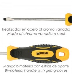 Juego Destornilladores Acero Cromo Vanadio 7 Piezas Con Mango Bimaterial