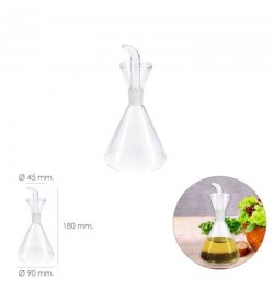 Aceitera De Cristal Con Sistema Antigoteo, Capacidad 250 ml.