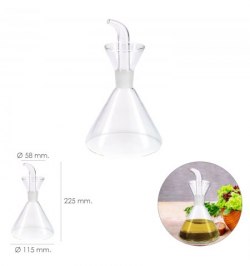 Aceitera De Cristal Con Sistema  Antigoteo, Capacidad 500 ml.