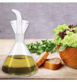 Aceitera De Cristal Con Sistema  Antigoteo, Capacidad 500 ml.