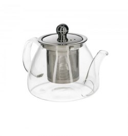 Tetera Infusiones De Cristal 500 ml. Con Filtro Infusor De Acero Inoxidable