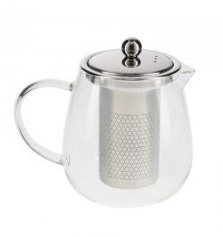 Tetera Infusiones De Cristal 750 ml. Con Filtro Infusor De Acero Inoxidable