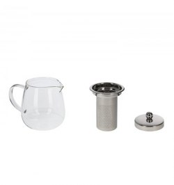 Tetera Infusiones De Cristal 750 ml. Con Filtro Infusor De Acero Inoxidable