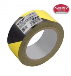 Cinta Señalizacion Adhesiva Suelo, Bicolor Amarilla Y Negra, 33 mt x 50 mm.