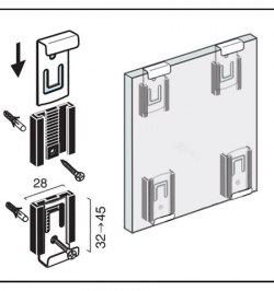 Grapa Espejo Graduable Inoxidable 25x30  Juego 4 piezas