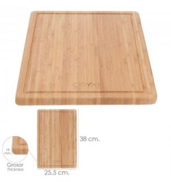Tabla Cortar Fabricada En Madera De Bambu 100% Con Ranura 32x25,5 cm. tabla Cortar, Carne Pescado, Verduras, Frutas, Alimentos