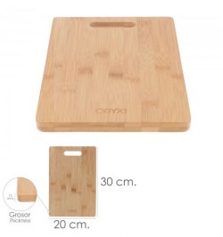 Tabla Cortar Fabricada En Madera De Bambu 100% Con Asa 30x20 cm. tabla Cortar, Carne Pescado, Verduras, Frutas, Alimentos