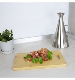 Tabla Cortar Fabricada En Madera De Bambu 100% Con Asa 30x20 cm. tabla Cortar, Carne Pescado, Verduras, Frutas, Alimentos