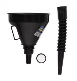 Embudo Boca Ancha Ø 145 mm.Con Prolongador Flexible y Filtro Metalico. Embudo gasoil, embudo gasolina, embudo combustible