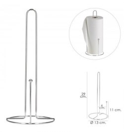 Portarrollos Papel Cocina Vertical, Cromado, 13x29 cm.