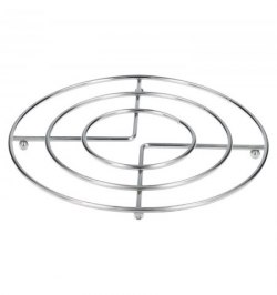 Salvamanteles Metalico Redondo, 22,5x22,5x5cm, Acabado Cromado