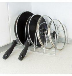 Soporte Vertical 5 Niveles Para Sartenes, Tapaderas, Acero Cromado