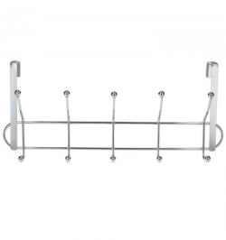 Perchero Cromado Colgante Para Puerta 5/10 Ganchos. Terminacion Metalica.