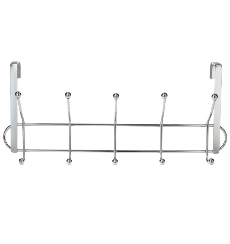 Perchero Cromado Colgante Para Puerta 5/10 Ganchos. Terminacion Metalica.