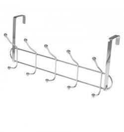 Perchero Cromado Colgante Para Puerta 5/10 Ganchos. Terminacion Metalica.