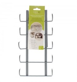 Colgador Tazas, Soporte Cocina Bajo Mueble, Acero 10 Ganchos.
