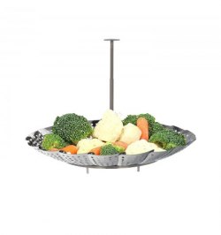 Cesta Vaporera Acero Inoxidable, Plegable Ø 13,5 / 23 cm. Cocina Al Vapor.