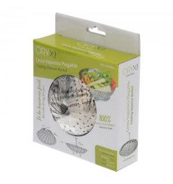 Cesta Vaporera Acero Inoxidable, Plegable Ø 13,5 / 23 cm. Cocina Al Vapor.