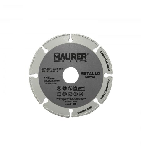 Disco Corte Metales Universal  Ø 115 x 1,2 mm.