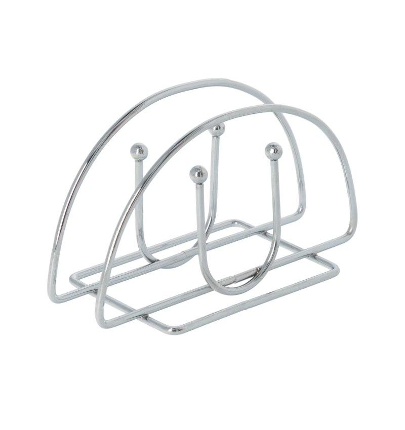 Servilletero Mesa,  Acero Cromado Forma Semicircular Vertical