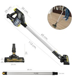 Aspirador Vertical Sistema Ciclonico Sin Cable Domestico A Bateria 22 V.  Bateria de 2,2 Ah.