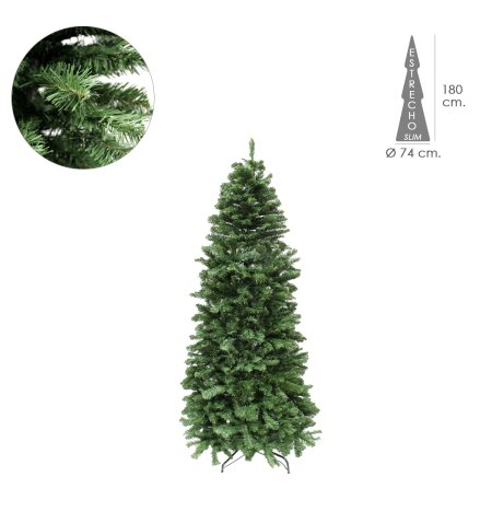 Arbol De Navidad 180 cm. Slim 653 Ramas PVC
