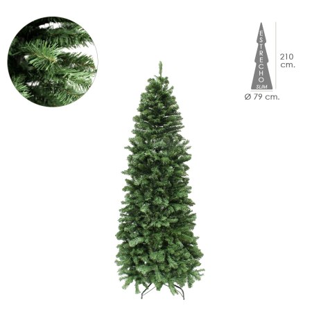 Arbol De Navidad 210 cm. Slim 972 Ramas PVC
