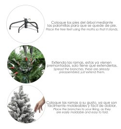 Arbol De Navidad Nevado 180 cm. 758 Ramas. Hojas De Pvc Con Nieve Artifical