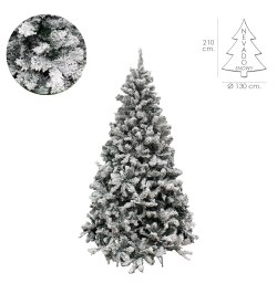Arbol De Navidad Nevado 210 cm. 1106 Ramas. Hojas De Pvc Con Nieve Artifical