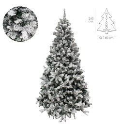 Arbol De Navidad Nevado 240 cm. 1500 Ramas. Hojas De Pvc Con Nieve Artifical