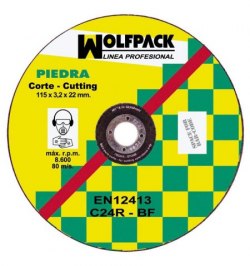 Disco Corte Abrasivo Piedra 115x3,2x22 mm.