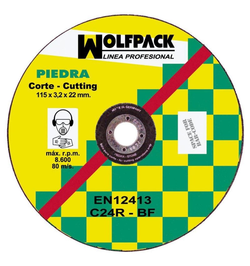 Disco Corte Abrasivo Piedra 115x3,2x22 mm.