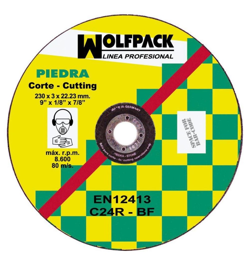 Disco Corte Abrasivo Piedra 230x3,2x22 mm.