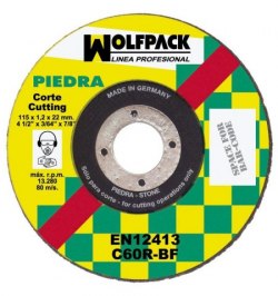 Disco Corte Abrasivo Piedra Fino 115x1,2 mm.