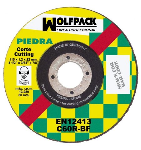 Disco Corte Abrasivo Piedra Fino 115x1,2 mm.