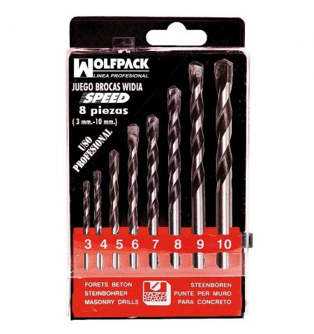 Estuche Brocas Widia Profesional Wolfpack Speed 8 Piezas