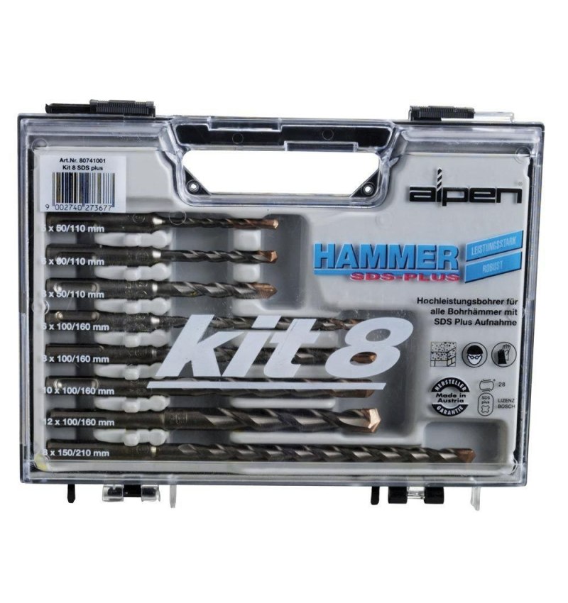 Estuche Brocas Alpen Sds Plus 8 Piezas Kit