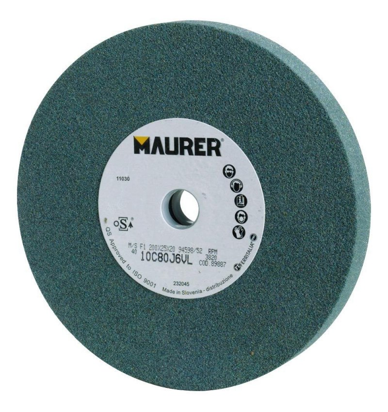 Muela Maurer Carburo De Silicio 200x25x20 mm. Grano 80