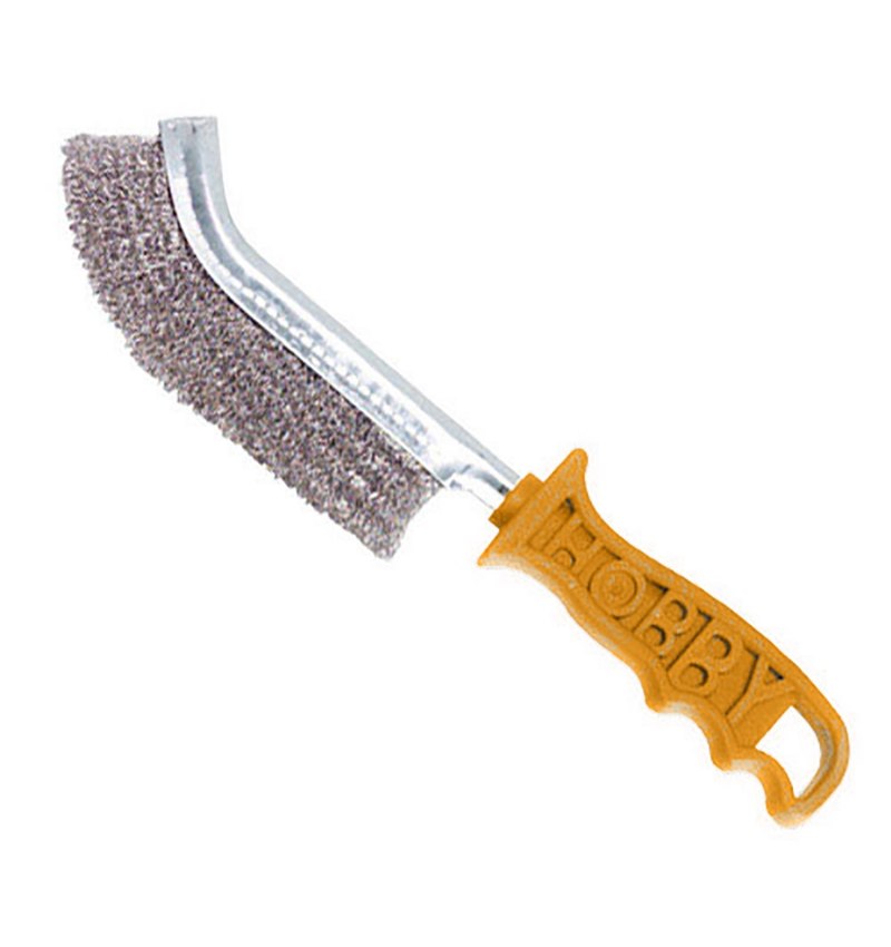 Cepillo Manual Acero Inoxidable Mango Naranja