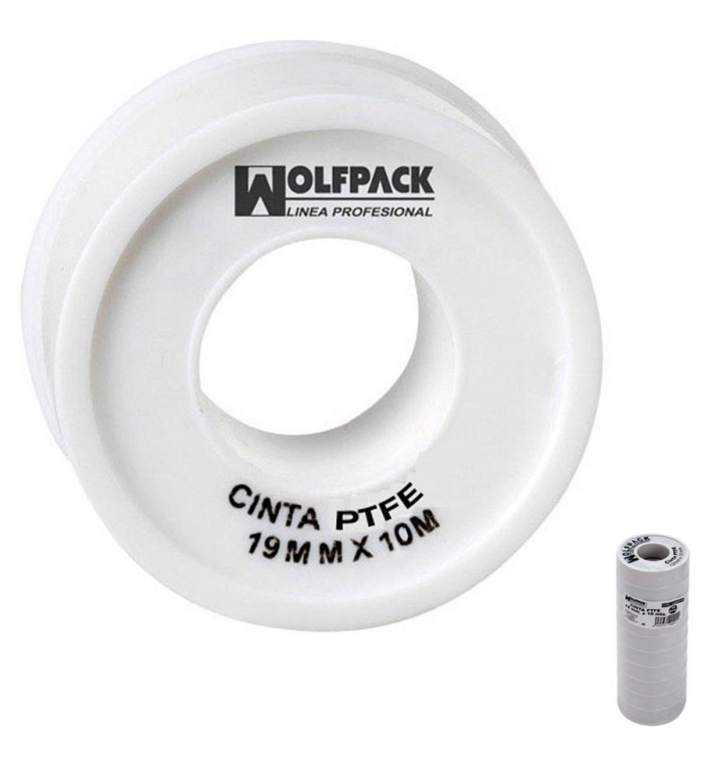 Cinta PTFE Wolfpack  12 mm. x 10 m. (Paquete 10 Rollos)