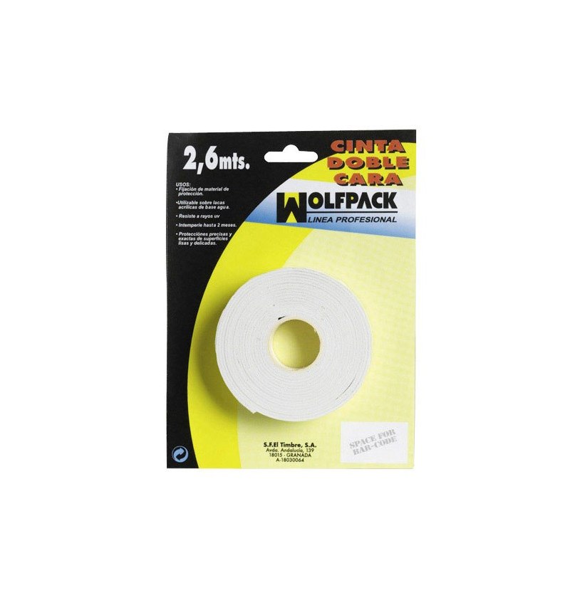 Cinta Doble Cara 2,6 m. x 18 mm.