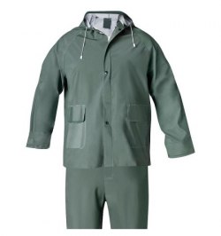 Traje de Agua Impermeable Verde Pvc         Talla 7-L