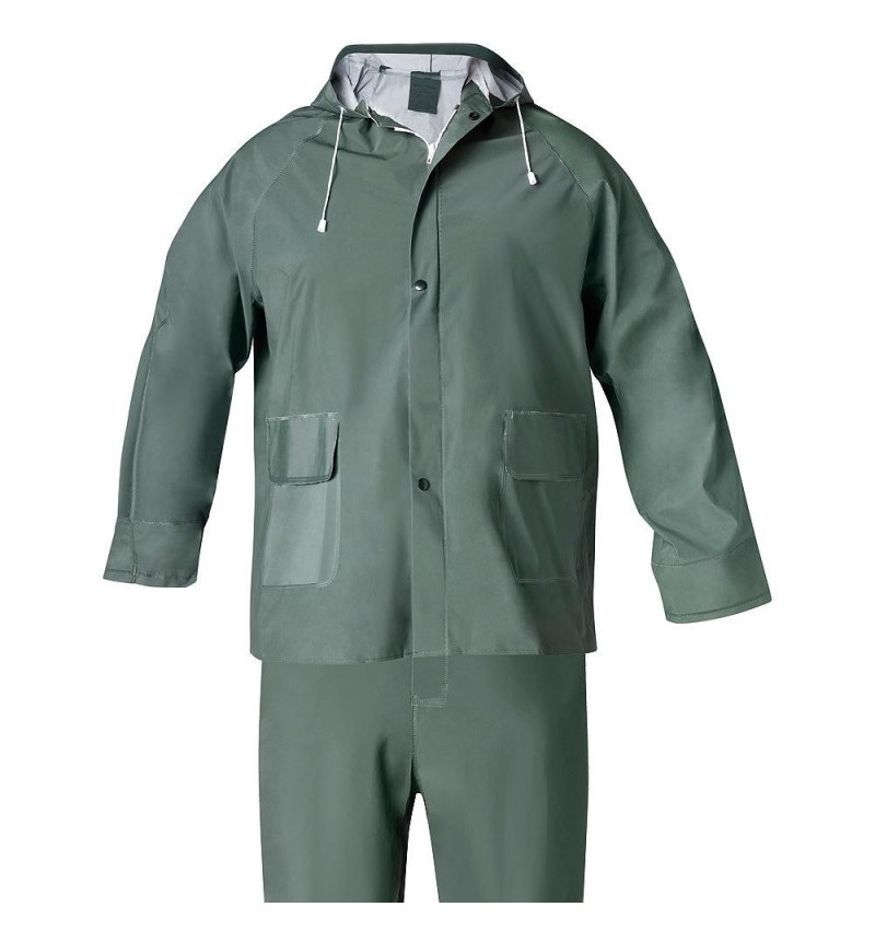 Traje de Agua Impermeable Verde Pvc         Talla 7-L
