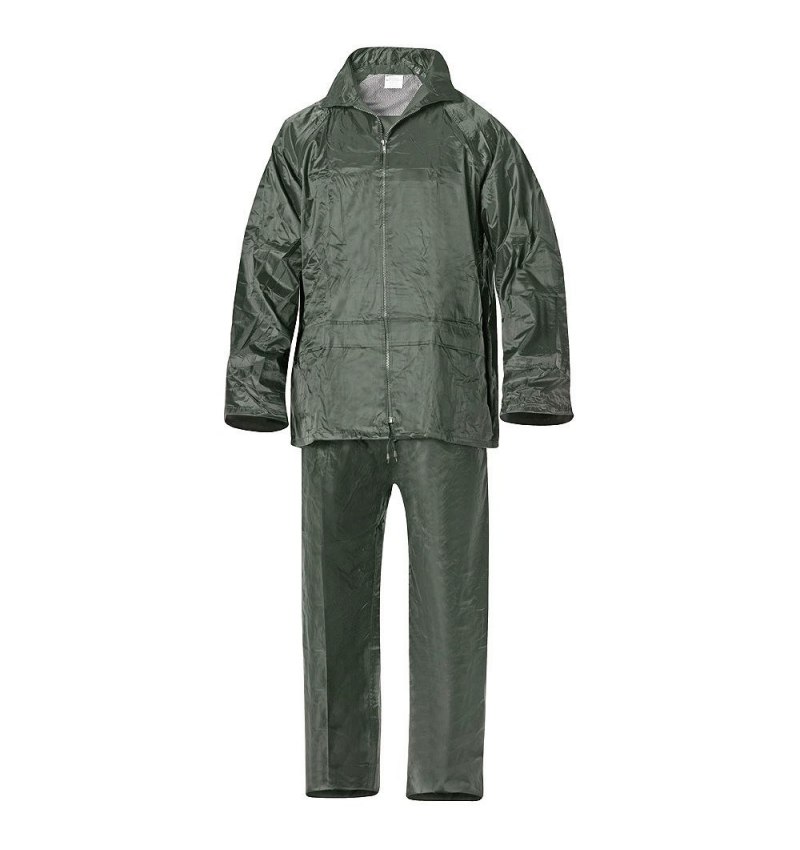 Traje de Agua Impermeable Verde Nylon       Talla 7-L