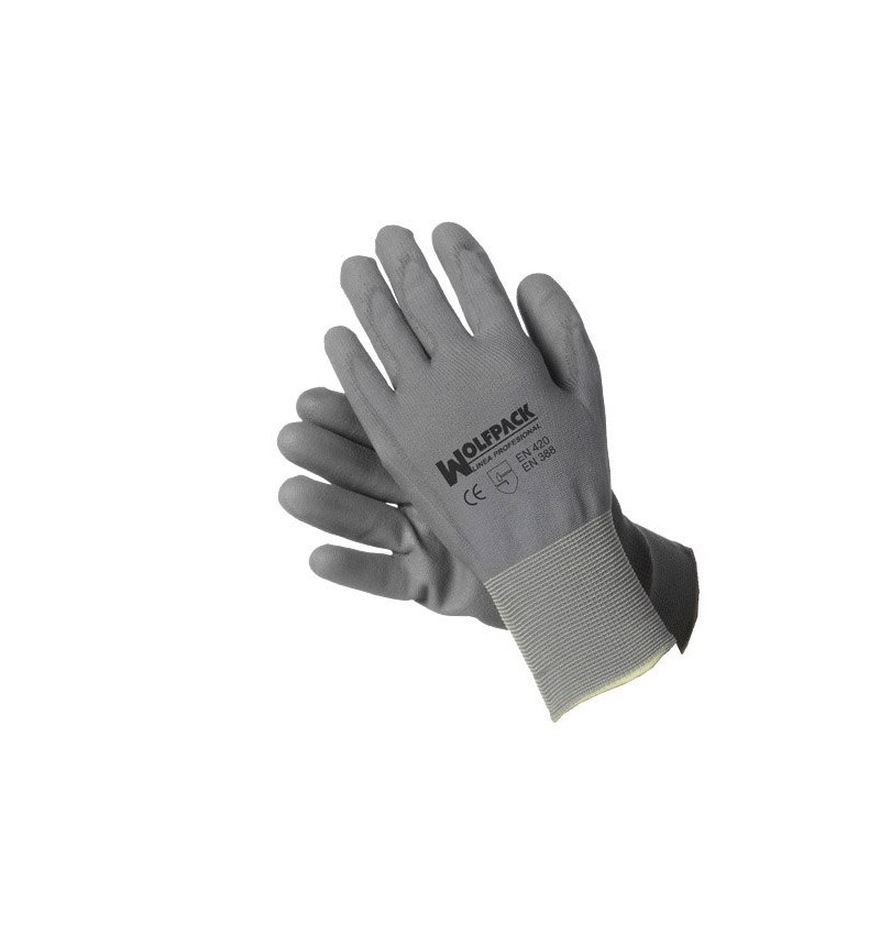 Guantes Poliuretano / Nylon Impregnado con Colgador  9" (Par)