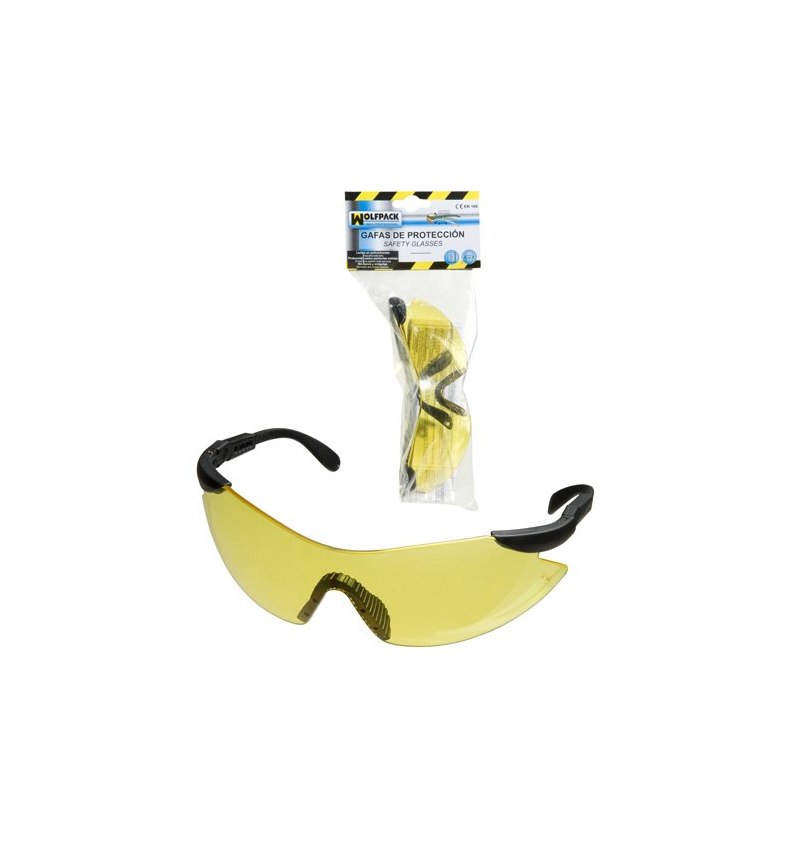 Gafas Proteccion En166 Patillas Ajustables Ambar