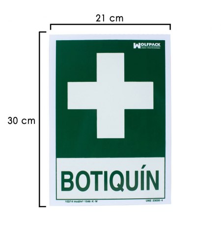 Cartel Botiquin 30x21 cm.