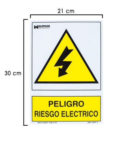 Cartel Peligro Electrico 30x21 cm.